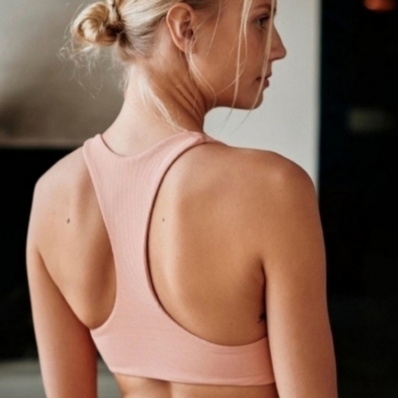 L*Space Tara Bikini Top Ribbed Rib Desert Rose Pink - Picture 8 of 10